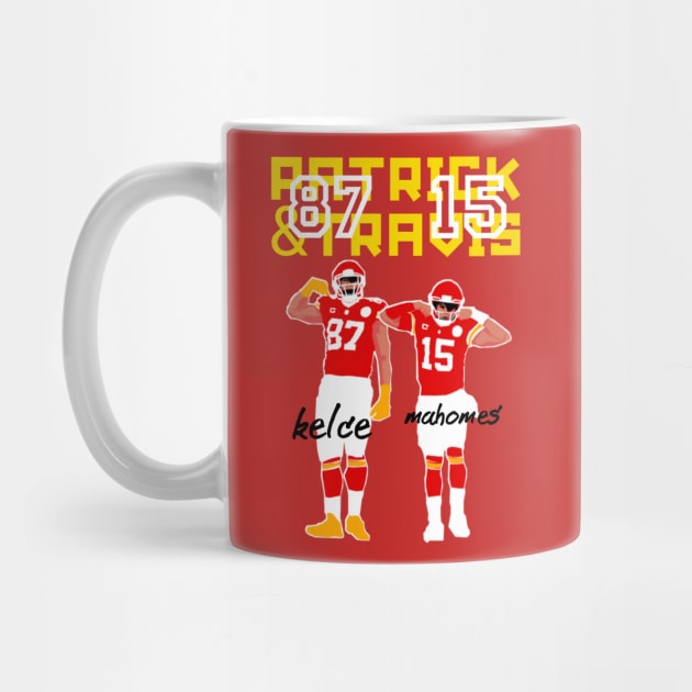 Mahomes and travis kelce kc chiefs by Qrstore